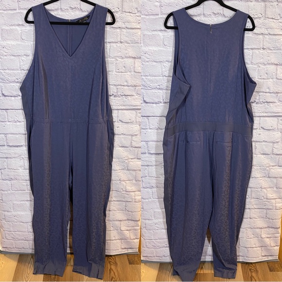 Athleta Brooklyn Textured Leopard Print Sleeveless Jumpsuit Plus Size 22 - Picture 2 of 9